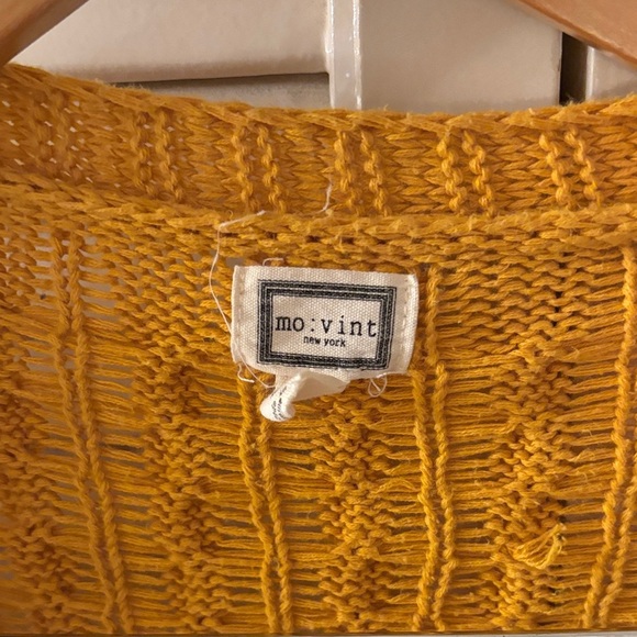 Mo:Vint Golden Open Knit Women's Cardigan Boho - Picture 2 of 7